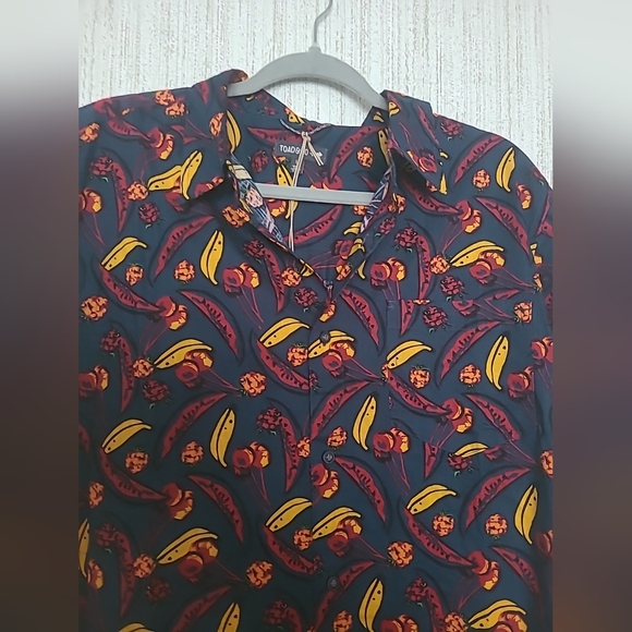 NWT Toad And Co Mens Size Large Fruit Print Button Up Shirt Short Sleeve - Picture 8 of 13